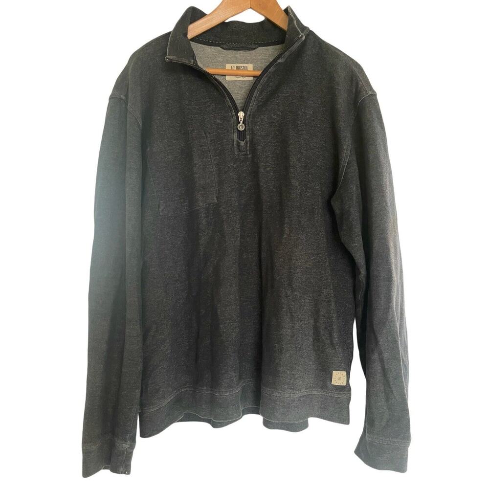 Linksoul Men’s Medium 1/4 Zip Pullover Mock Neck Heathered Navy Blue
